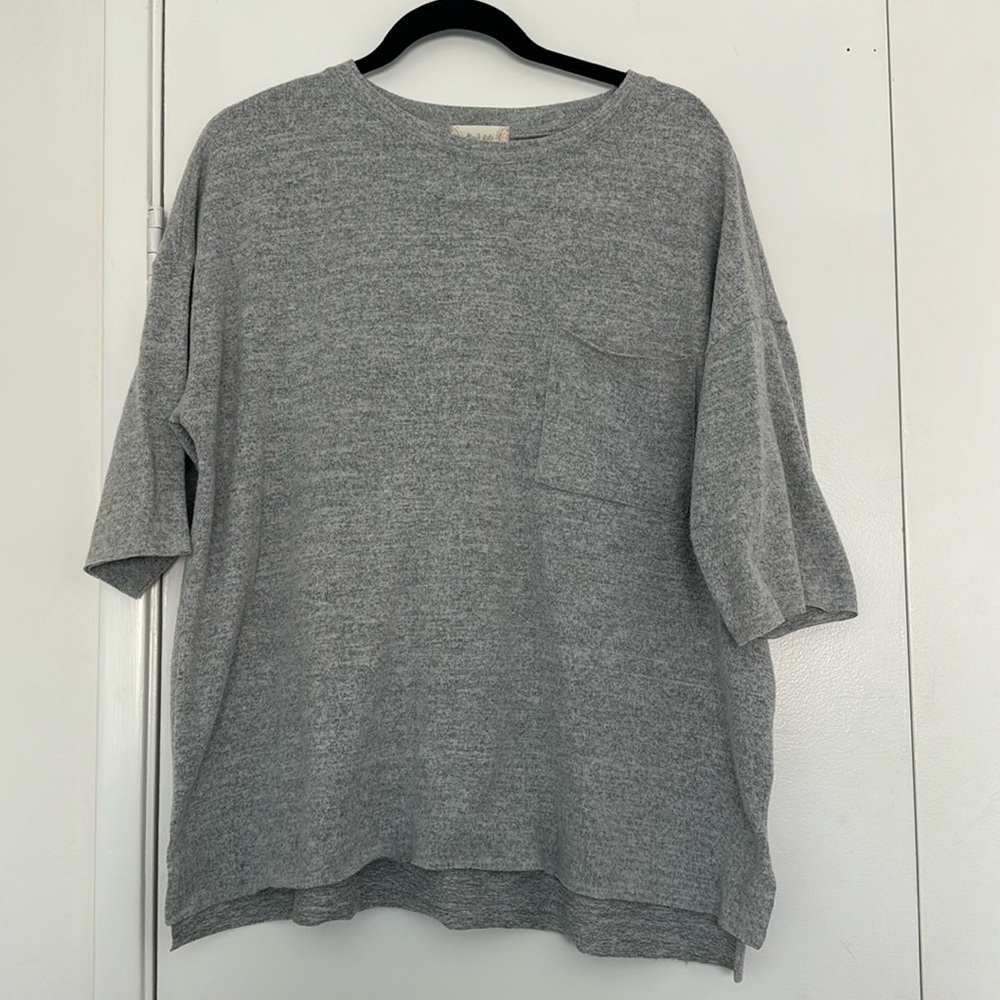 Altar’d state grey fleece T-shirt with pocket size medium